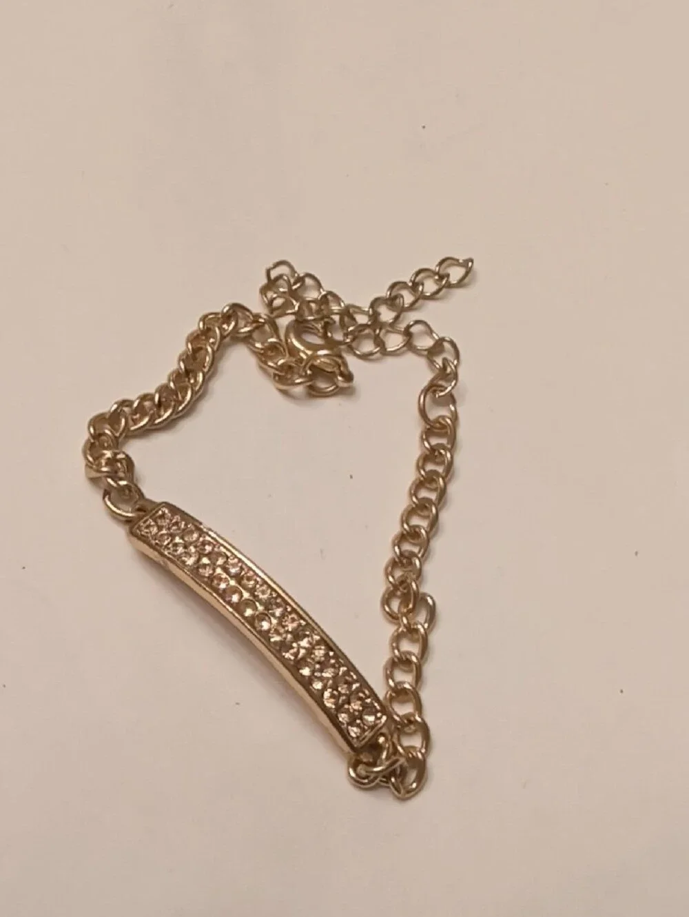 Gold-Tone Crystal Bar Chain Bracelet